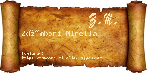 Zámbori Mirella névjegykártya